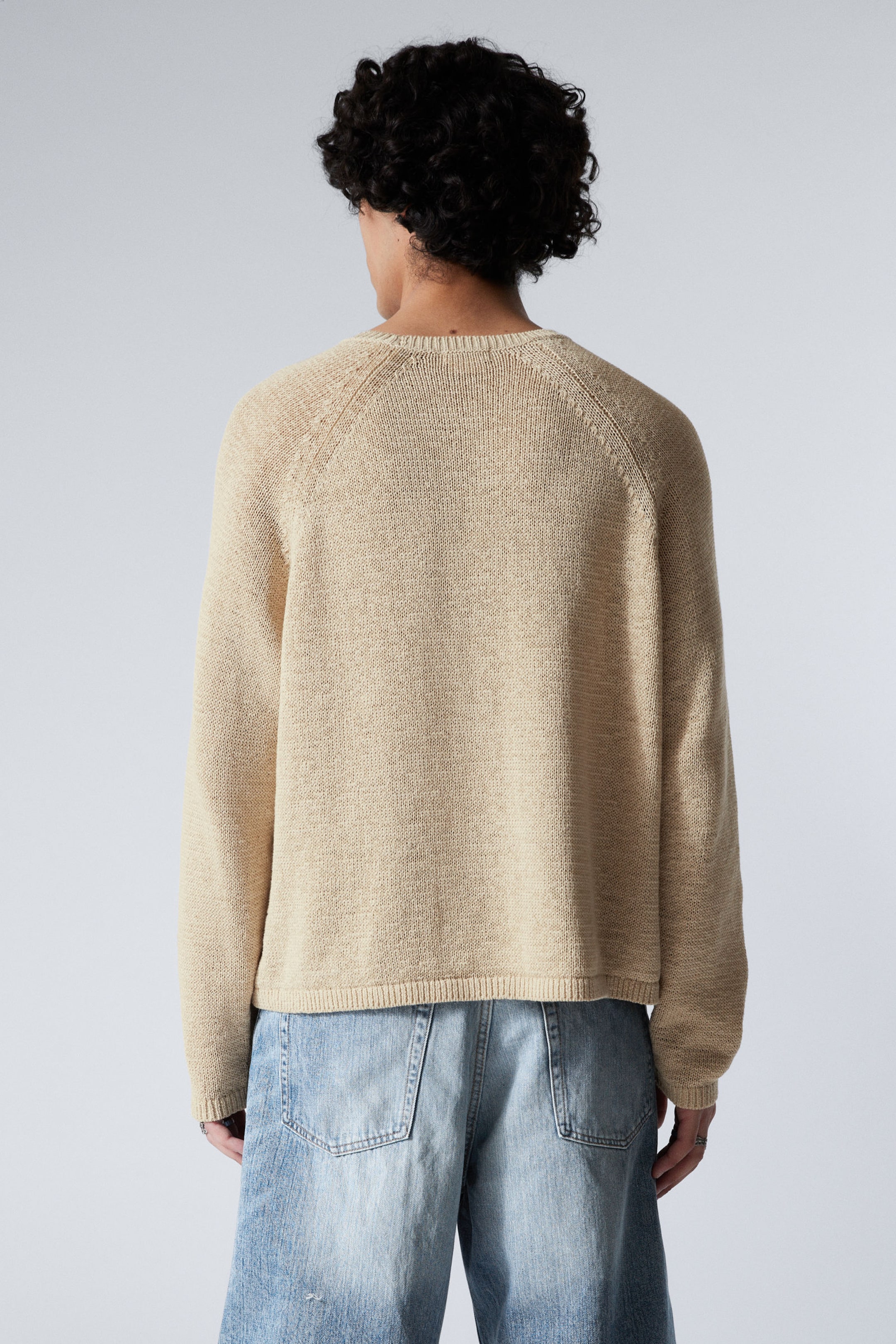 Beige - Relaxed Raglan-Sleeved Knitted Sweater - 2