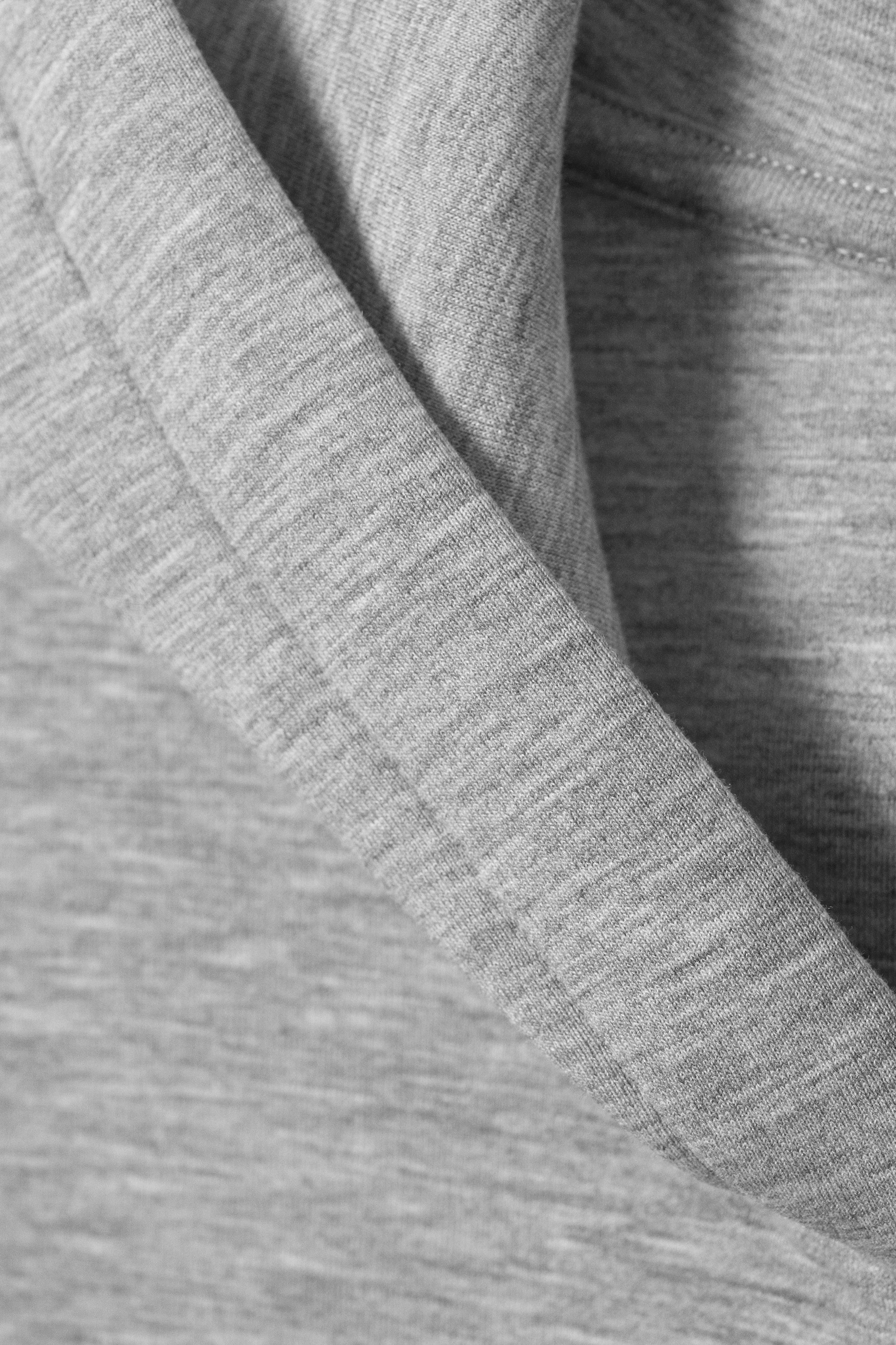 Grey Melange - Scuba Zip Hoodie - 2