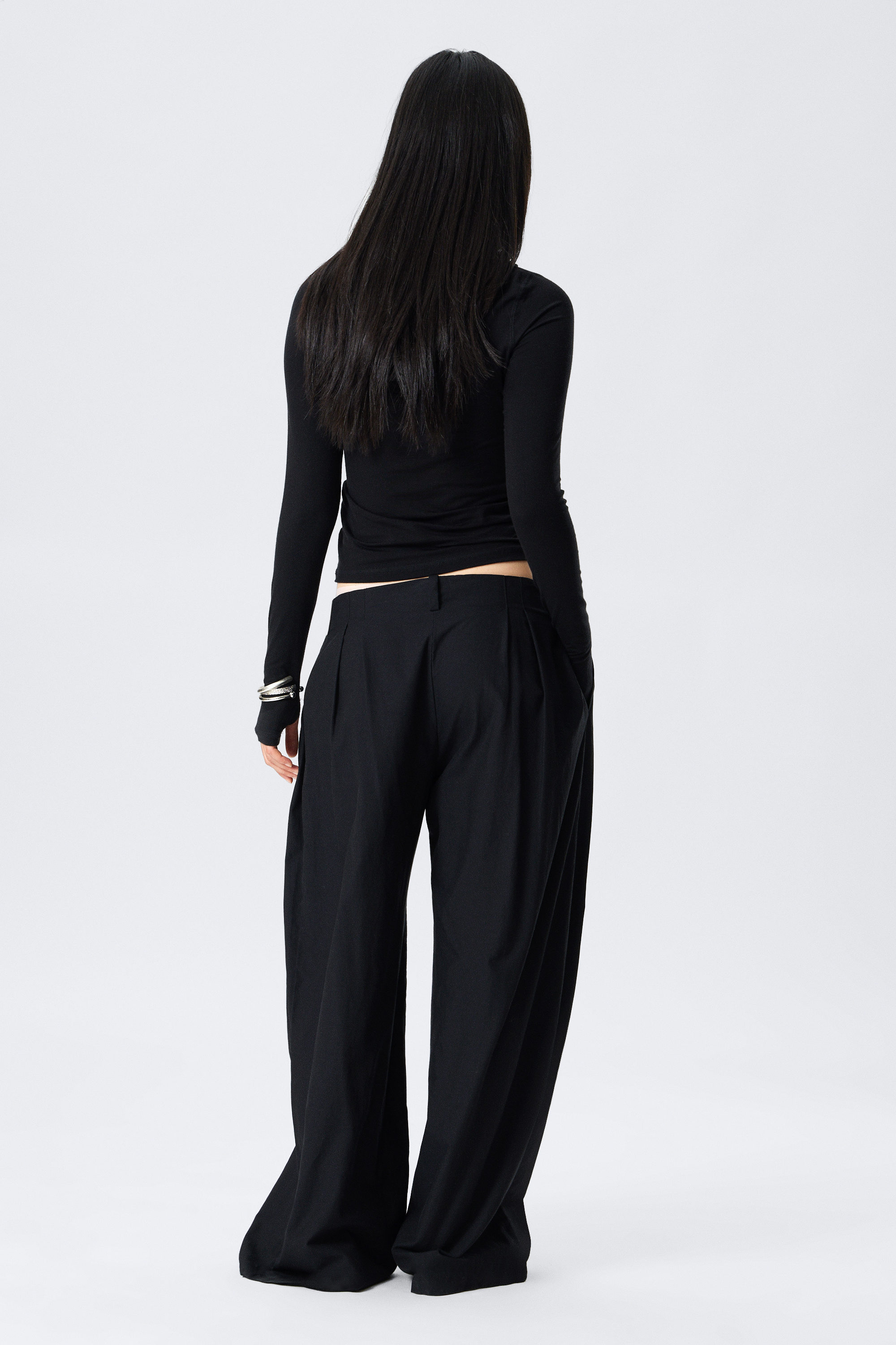 Black - Aya Pleated Trousers - 4
