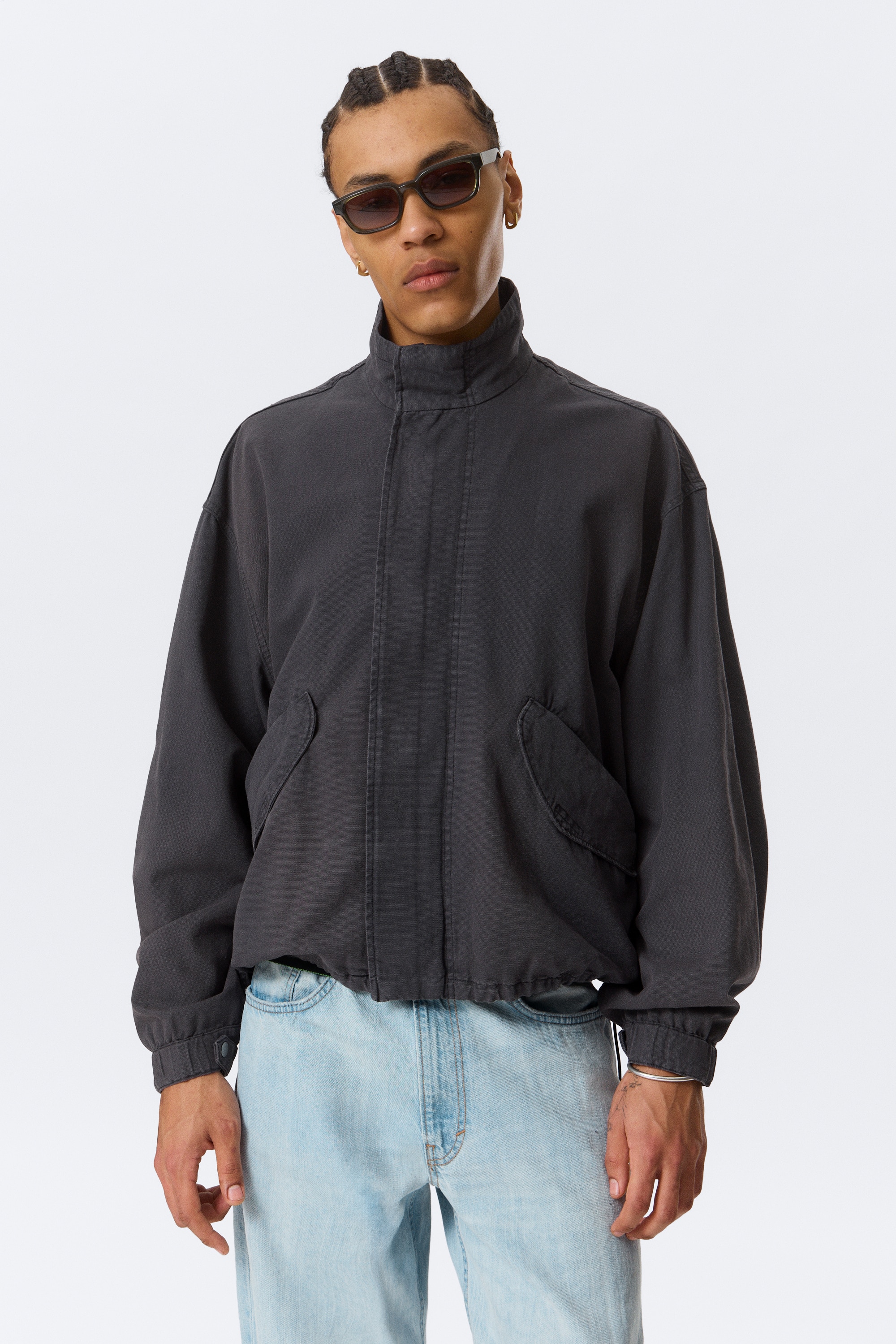 Giacca in tela di cotone - Nero lavato