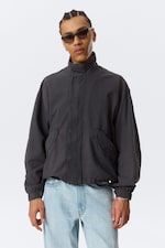 Tvättad Svart - Avslappnad jacka i bomullscanvas - 0