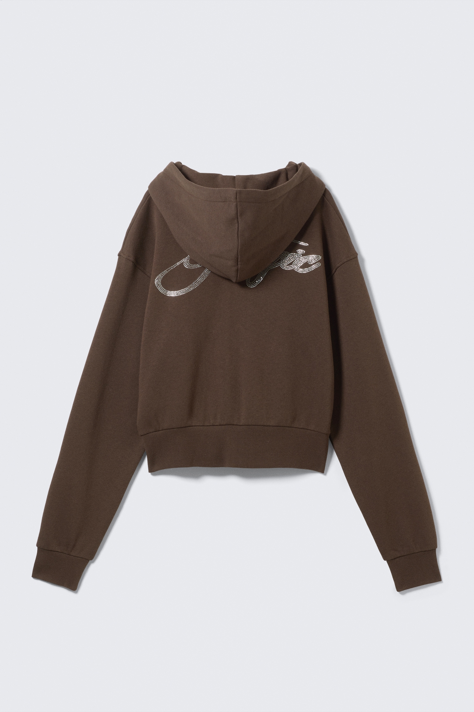 Kurzer Zip-Hoodie - Dunkelbraun - "Magic"/Pink - "Magic"/Verwaschenes Hellbeige - 6