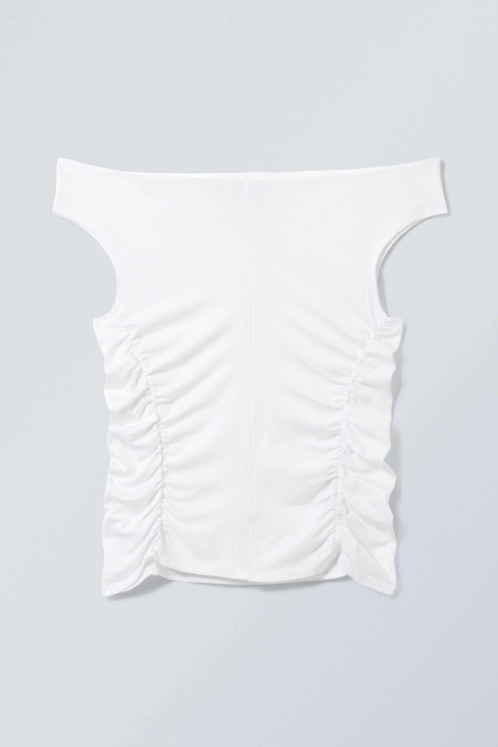 Tシャツ・カットソー LOW CLASSIC : 24SS / RUCHED OFF-SHOULDER T-SHIRT (3COLORS) org.jpg