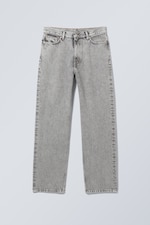 Monolith Grey - Light Grey - Galaxy Mid Rise Loose Straight Jeans - 0