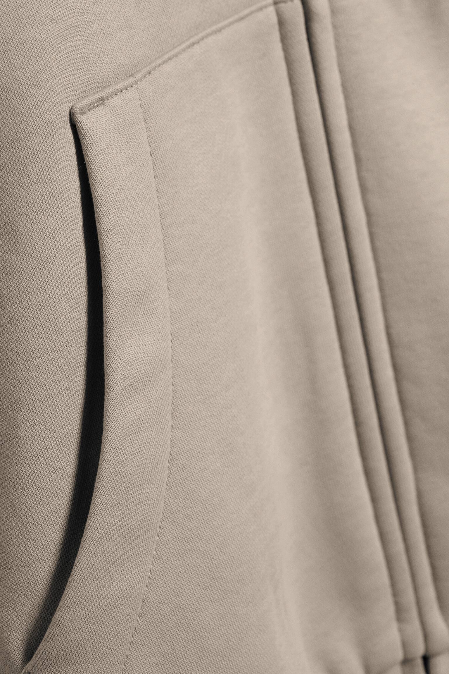 Суитшърт с цип и свободна кройка - Светло Бежово/Тъмно сиво/Черен/сив меланж/Тъмнокафяво - 2