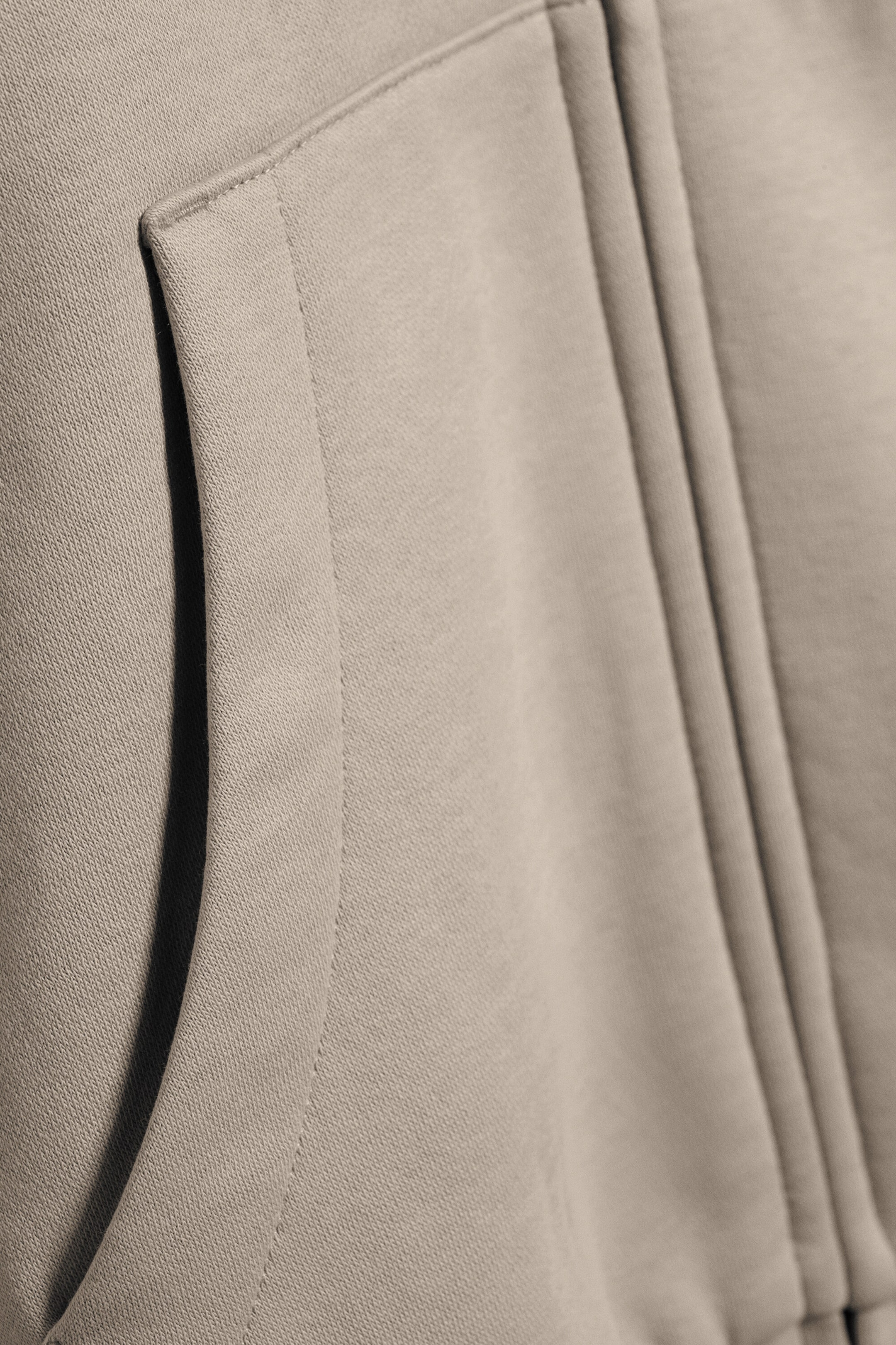 Light Beige - Loose Fit Zip Hoodie