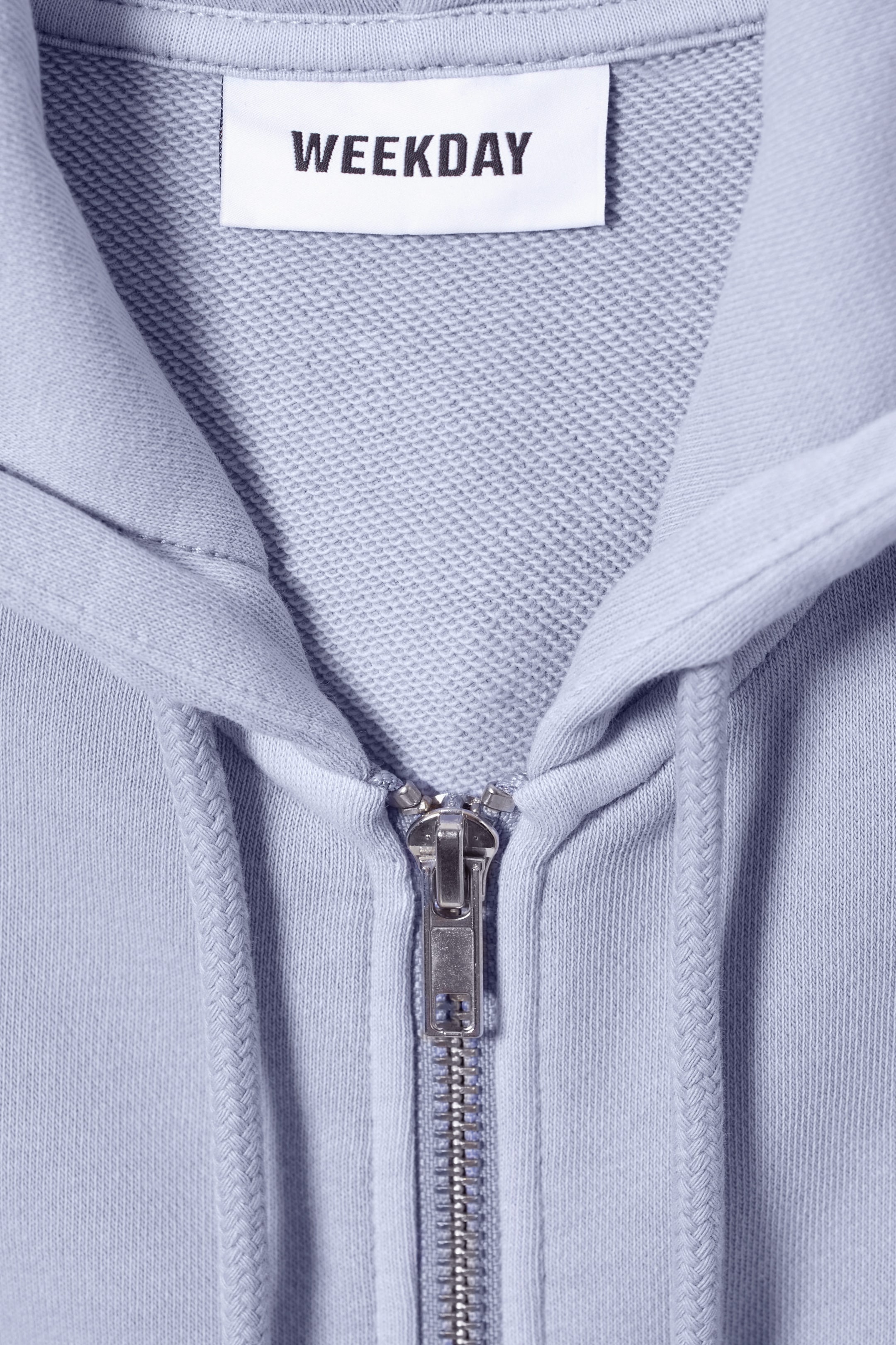 Zacht lichtpaars - Mini-hoodie met rits en brede geribde boord - 1