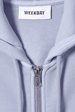 Zacht lichtpaars - Mini-hoodie met rits en brede geribde boord - 1