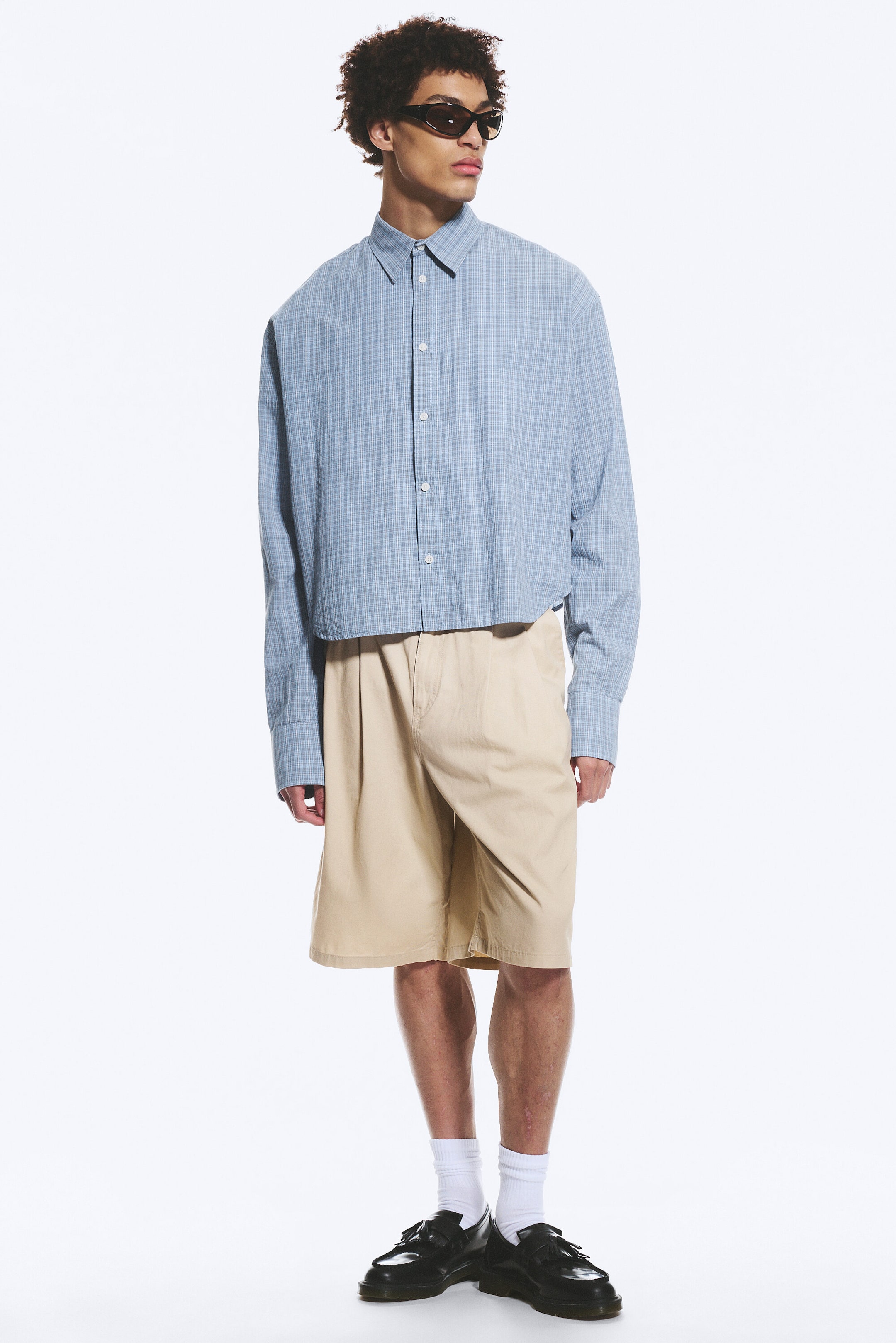 Dusty Blue - Checked - Ruimvallend katoenen overhemd - 2