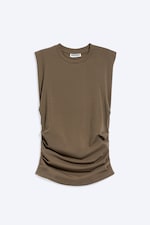 Taupe foncé - Débardeur plissé - 4