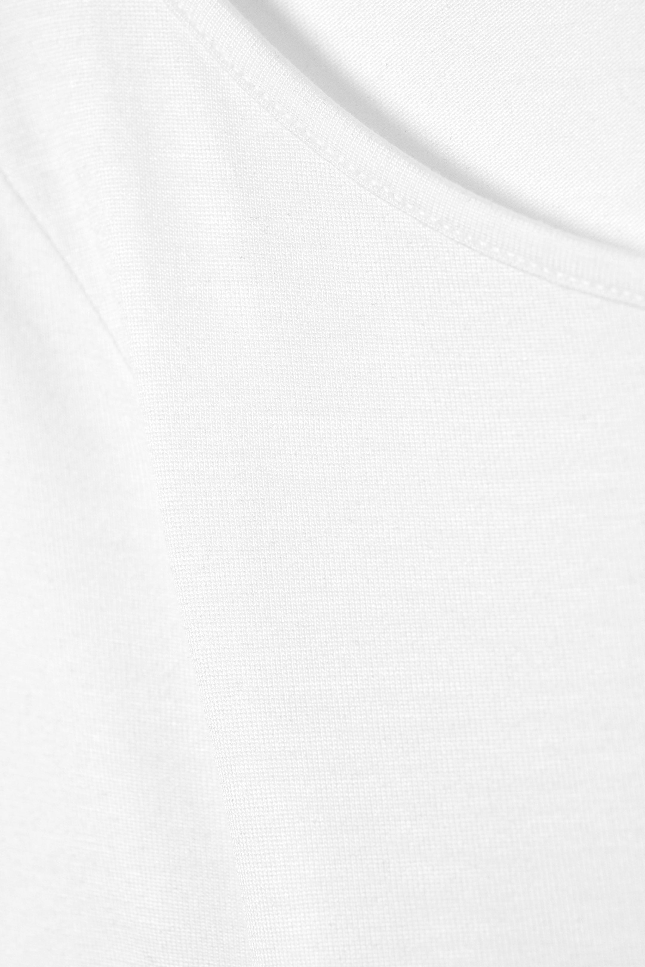 White - Long-Sleeved Off-Shoulder Top - 2