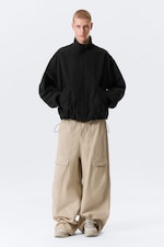 Black - Relaxed Sporty Utility Jacket - 0