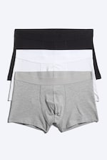 Gris + Blanc + Noir - 3-pack Boxer Trunks - 0