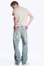 Port Blue - Light Blue - Galaxy Mid Rise Loose Straight Jeans - 2