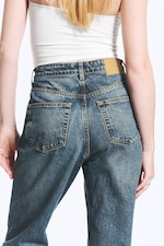 Iron Blue - Mittelblau - Rowe Super High Waisted Regular Straight Jeans - 3