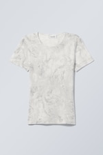 Weiße bedruckte Spitze - Bedrucktes T-Shirt Ready - 0