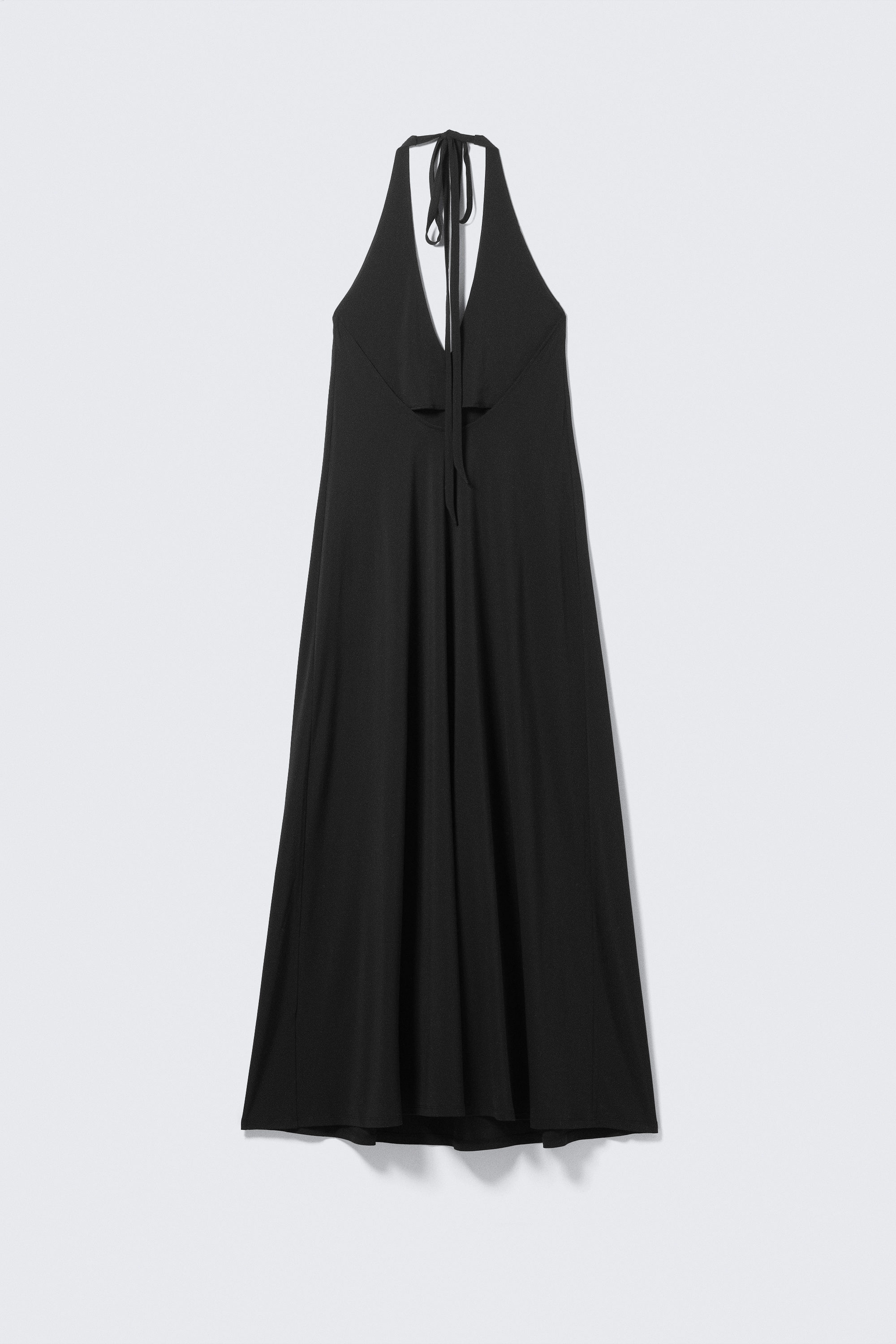 Black - Sleeveless Halterneck Maxi Dress - 4
