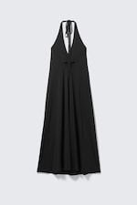 Noir - Robe longue dos nu sans manches - 1