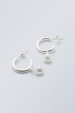 Silber - Hoop-Ohrringe Mila mit Perlen - 0