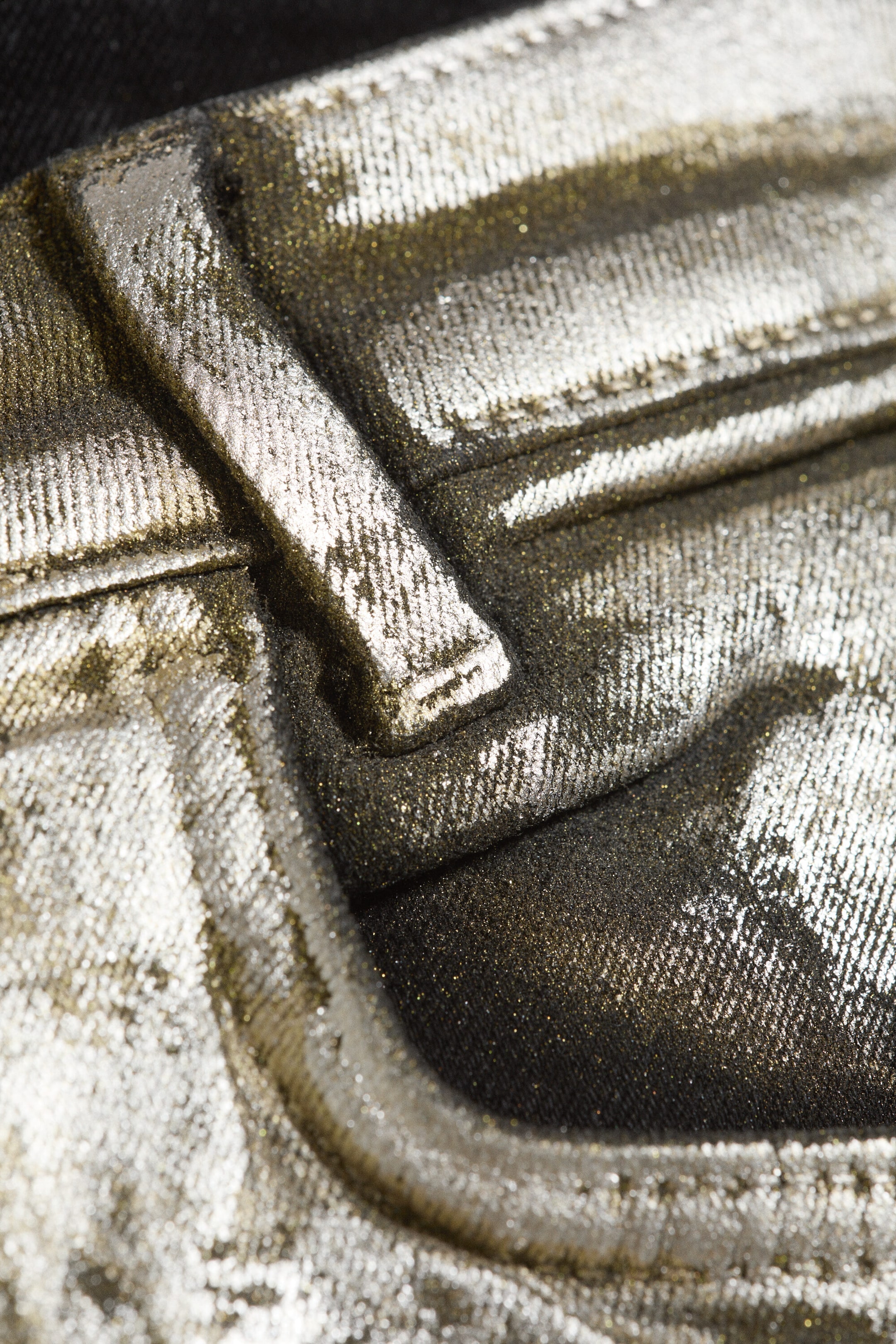 Silber/Gold beschichtet - Low Waist Coated Bootcut Jeans - 6