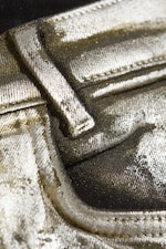 Coated Silver/Golden - Low-Rise Coated Bootcut Jeans - 6