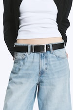 Black - Leather Belt - 1