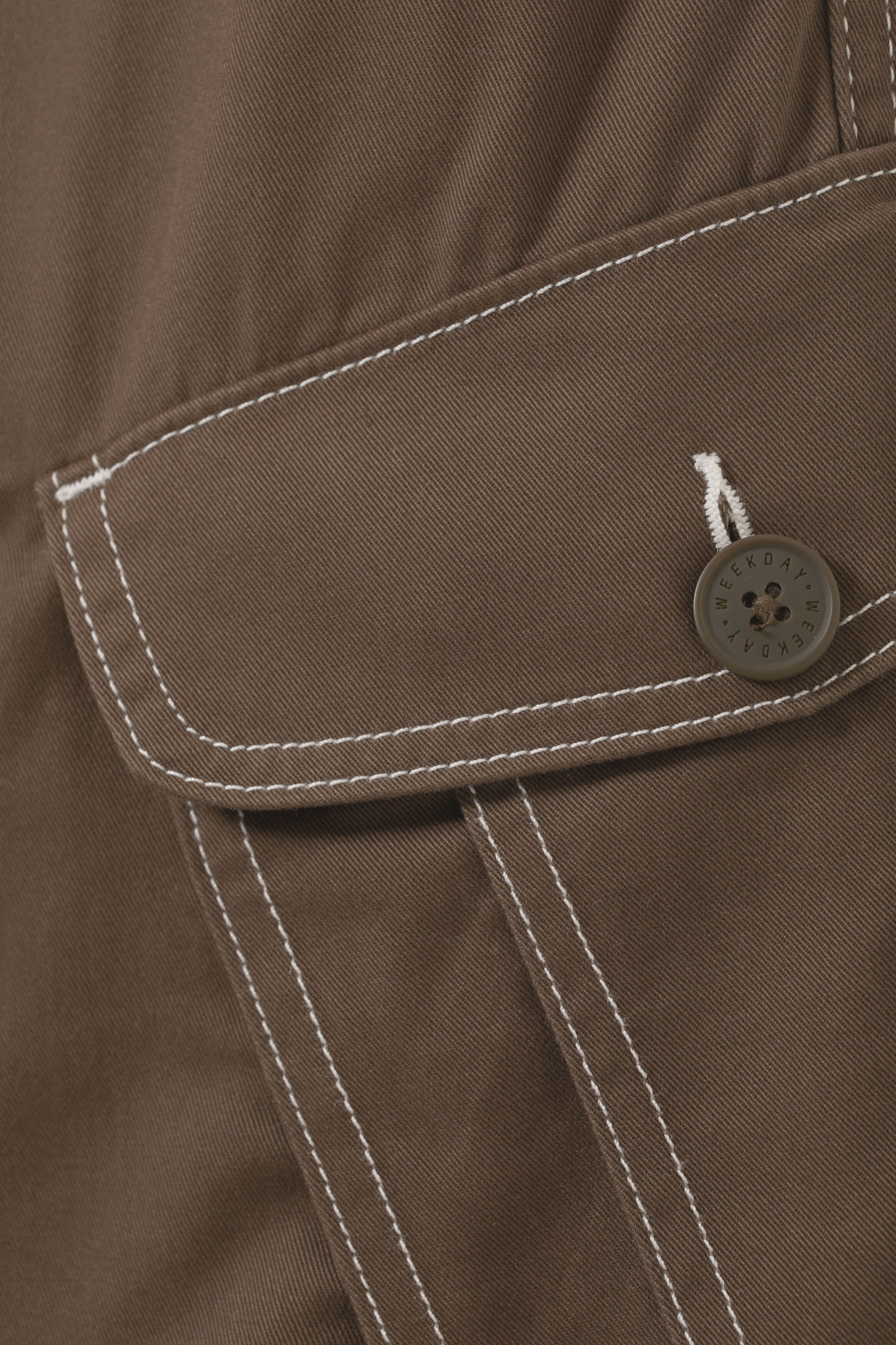 Dark Brown - Loose Bootcut Cargo Trousers - 2