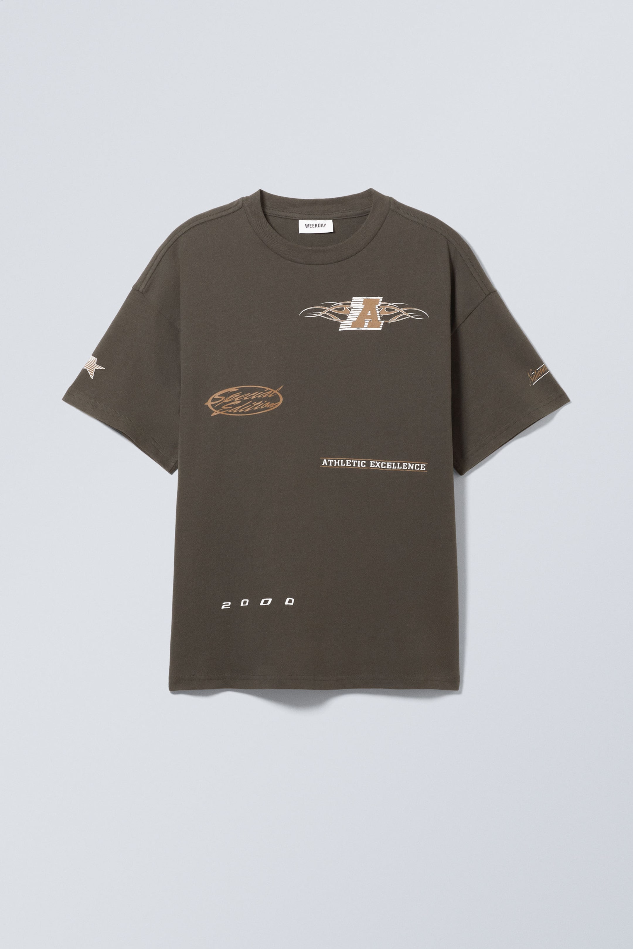 Dark Grey - Sports Logo - Great Boxy Printed Graphic Tee - 0