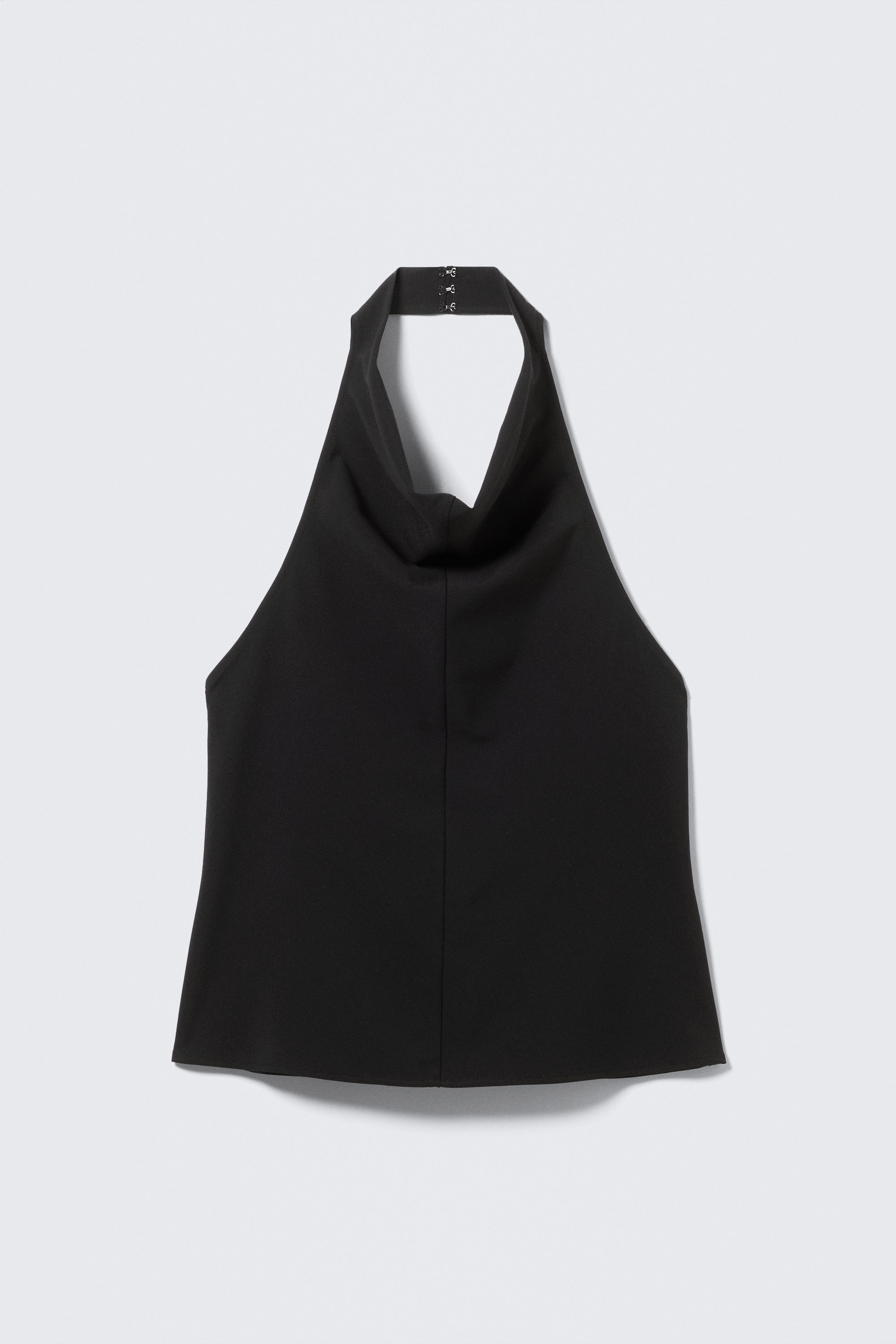 Black - Draped Halter Cowl-Neck Top - 1