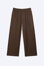 Donkerbruin - Ruimvallende wijde pantalon met plooien - 4