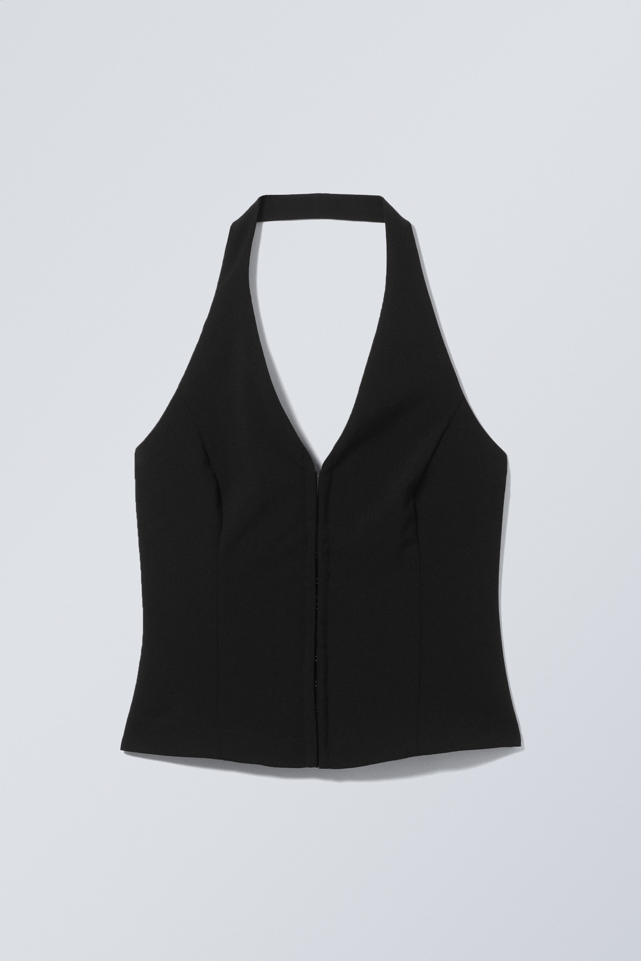 Svart - Kort halterneck-topp - 1