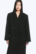 Black - LOGAN DOUBLE-BREASTED WOOL-BLEND COAT - 2