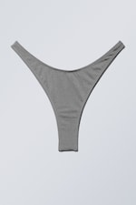 Grey Shimmer - Shine Mini Brazilian Bikini Bottom - 0