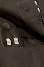 Dark Grey Melange - Low-Waisted Loose Fit Suit Trousers - 5