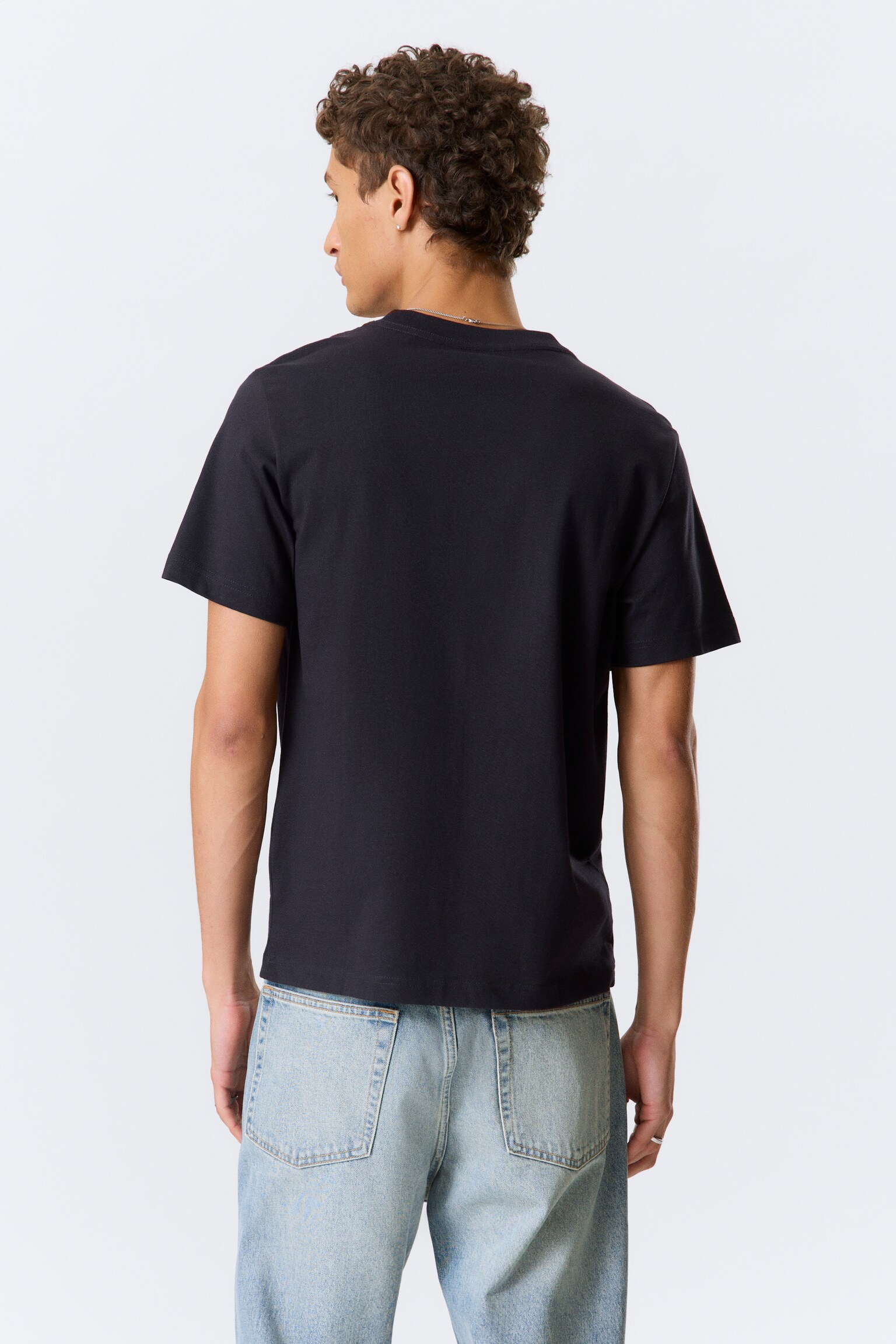 Kraftig Kort Boxig T-shirt - Mörk marinblå/Mörkgrön/Ljusgrå/Vit/Svart/Ljus dimblå - 3