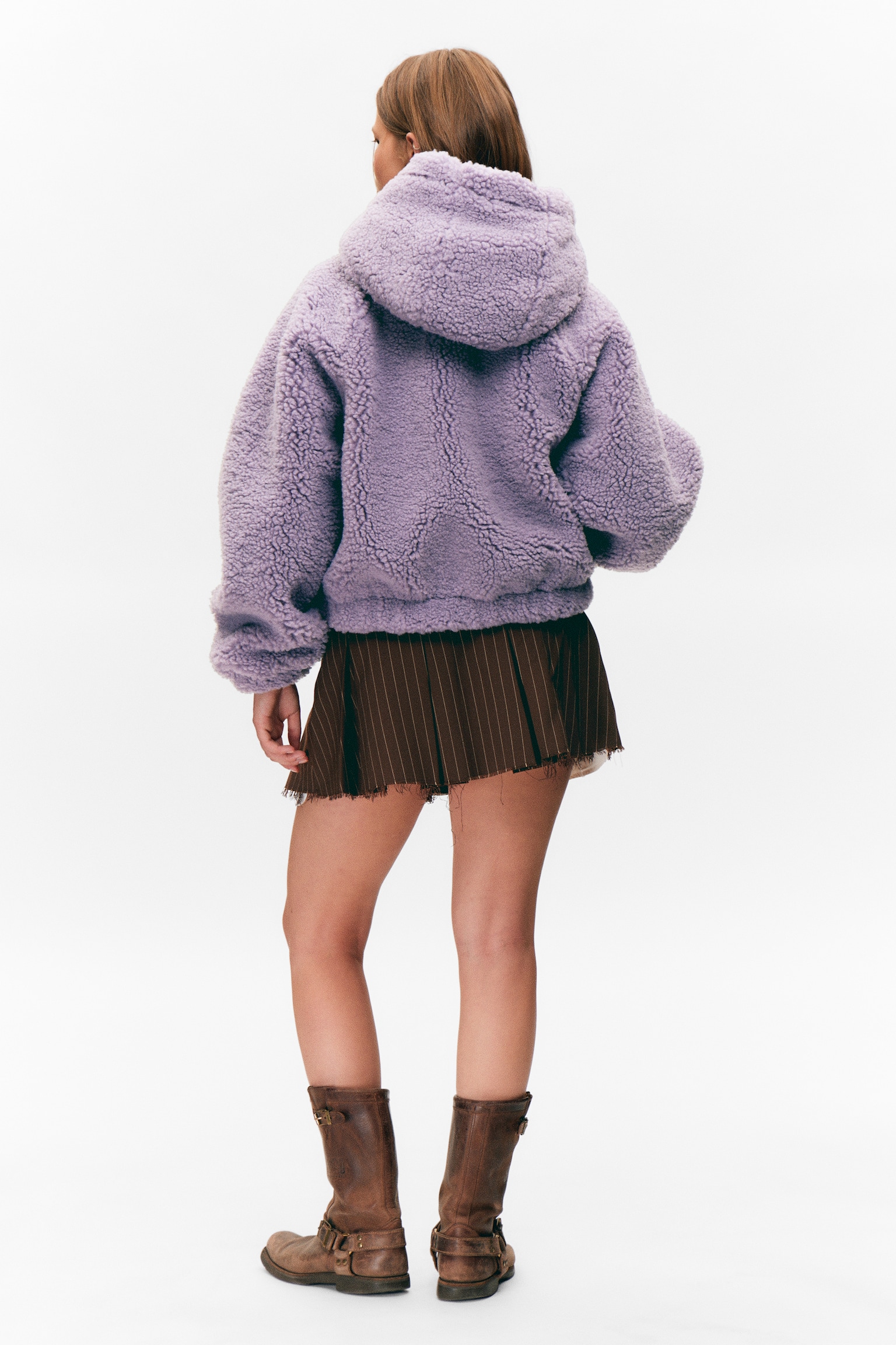Knitted Hoodie - Lilac/Black - 6