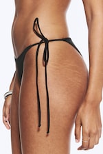 Black - Strappy Bikini Bottoms - 1
