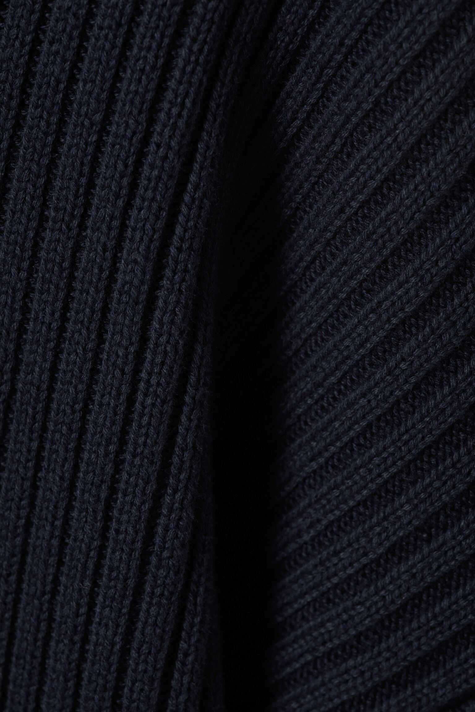 Loose Ribbed Cotton Sweater - Dark Blue/Dark Mauve/Dusty White - 5