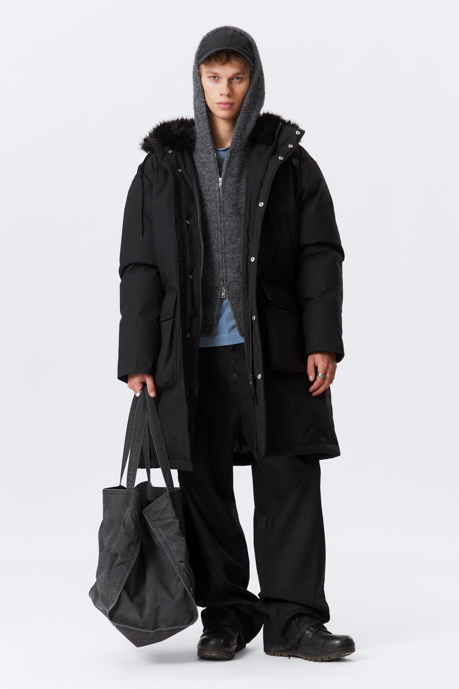 Parka matelassée oversize - Noir
