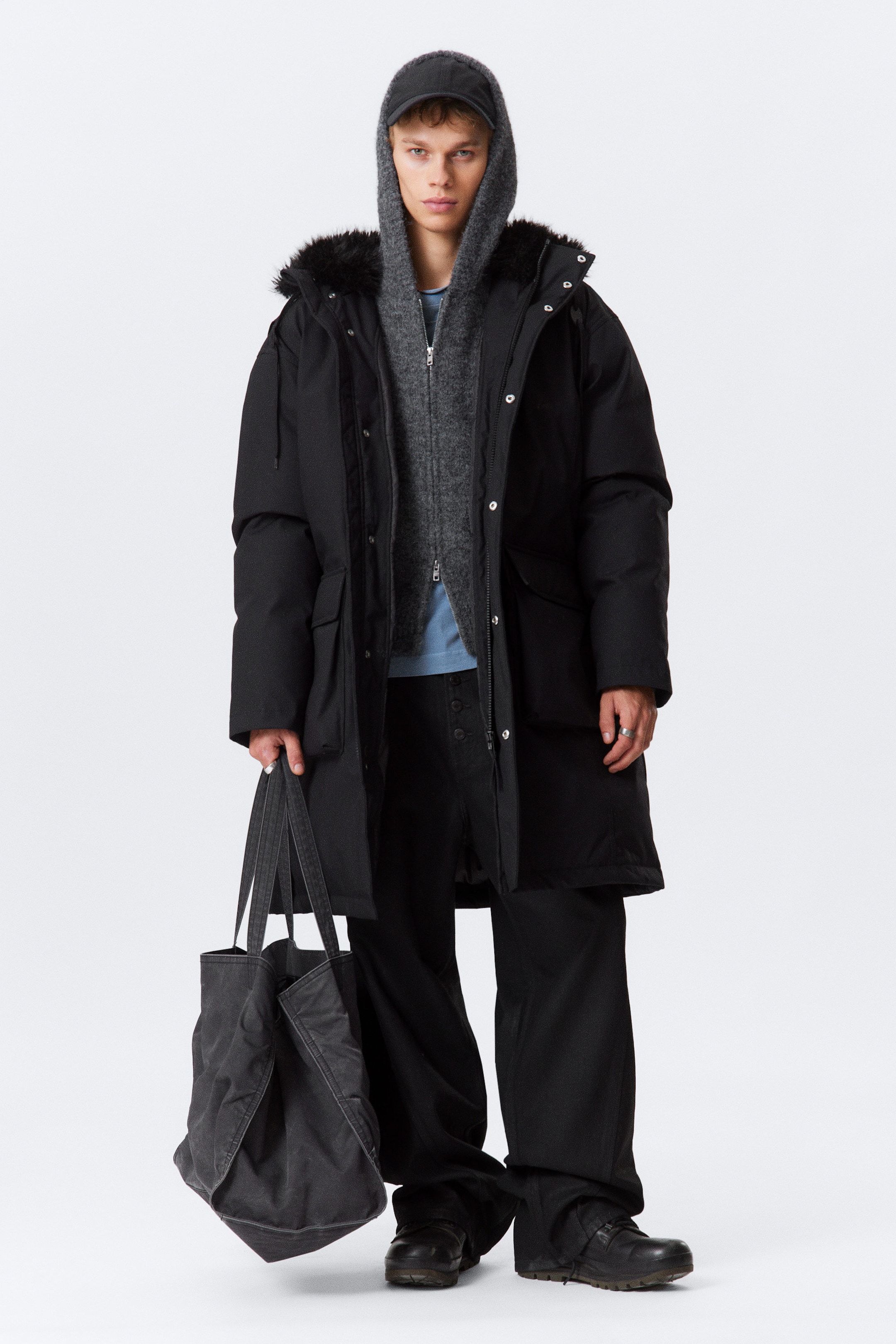 Black - Oversized Padded Parka - 2