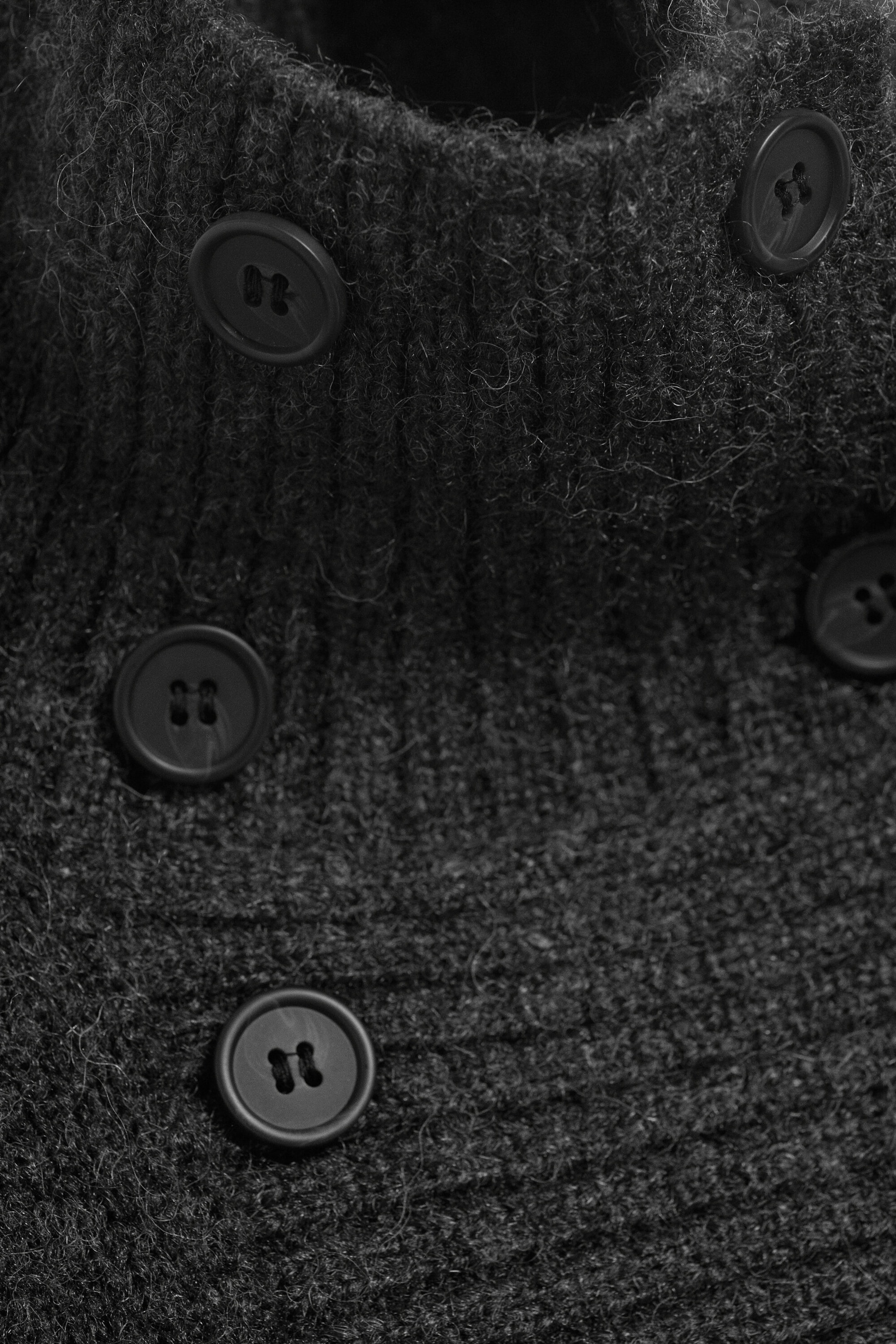 Gris foncé chiné - Cardigan à double boutonnage - 2