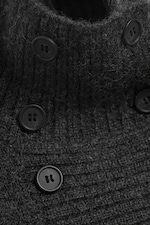 Gris foncé chiné - Cardigan à double boutonnage - 1