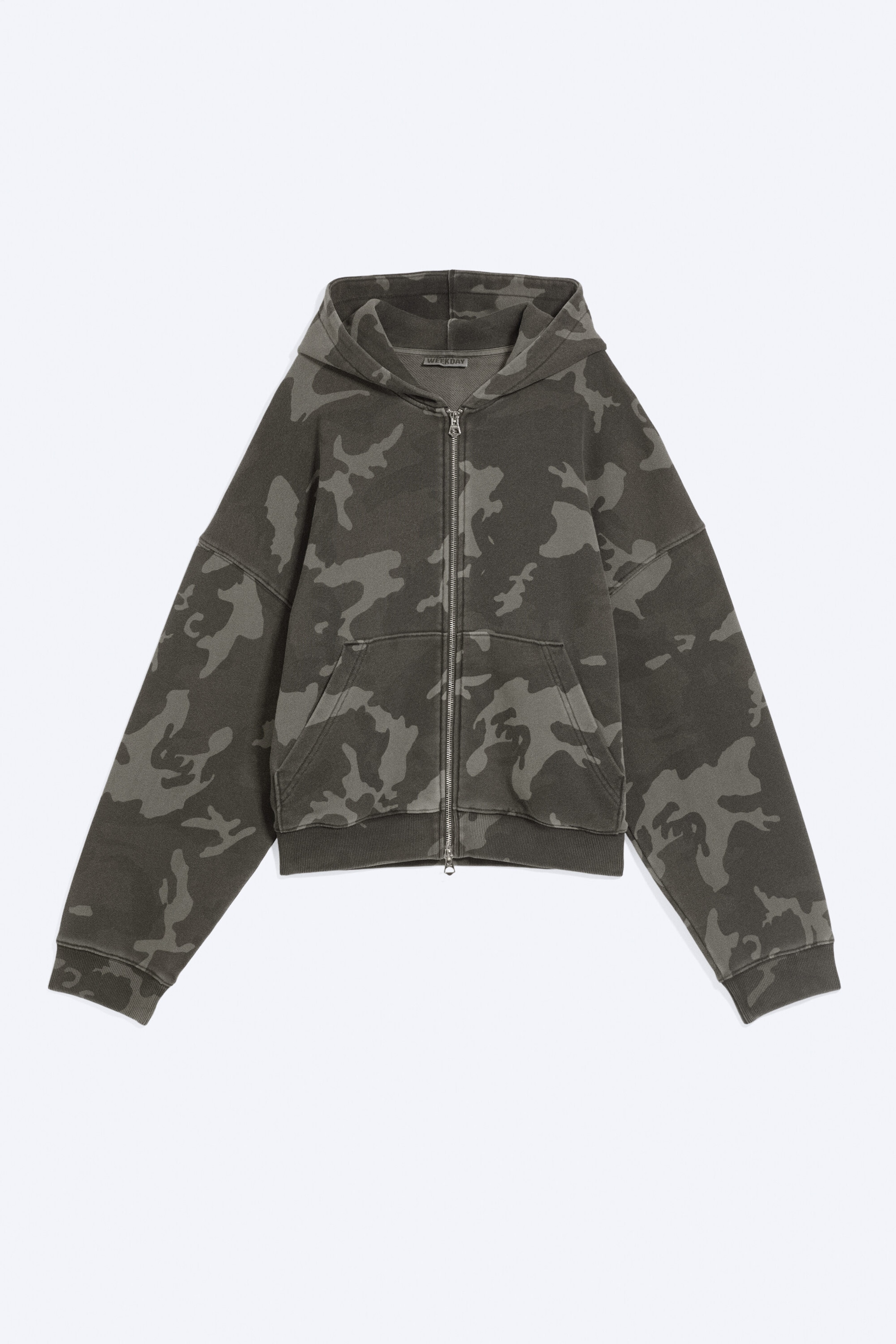 Grau/Camouflage - Oversized Hoodie mit Print - 3