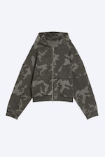 Grau/Camouflage - Oversized Hoodie mit Print - 3