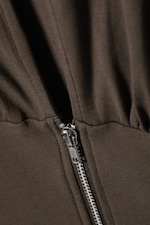 Donkerbruin - Slim fit top met rits en lange mouwen - 2