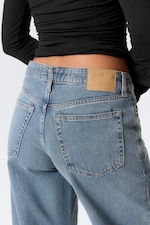 Blue One - Medium Blue - Ample Low Rise Loose Wide Leg Jeans - 2