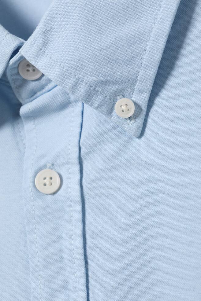 Boxy Long-Sleeved Oxford Shirt - Light Blue - 3