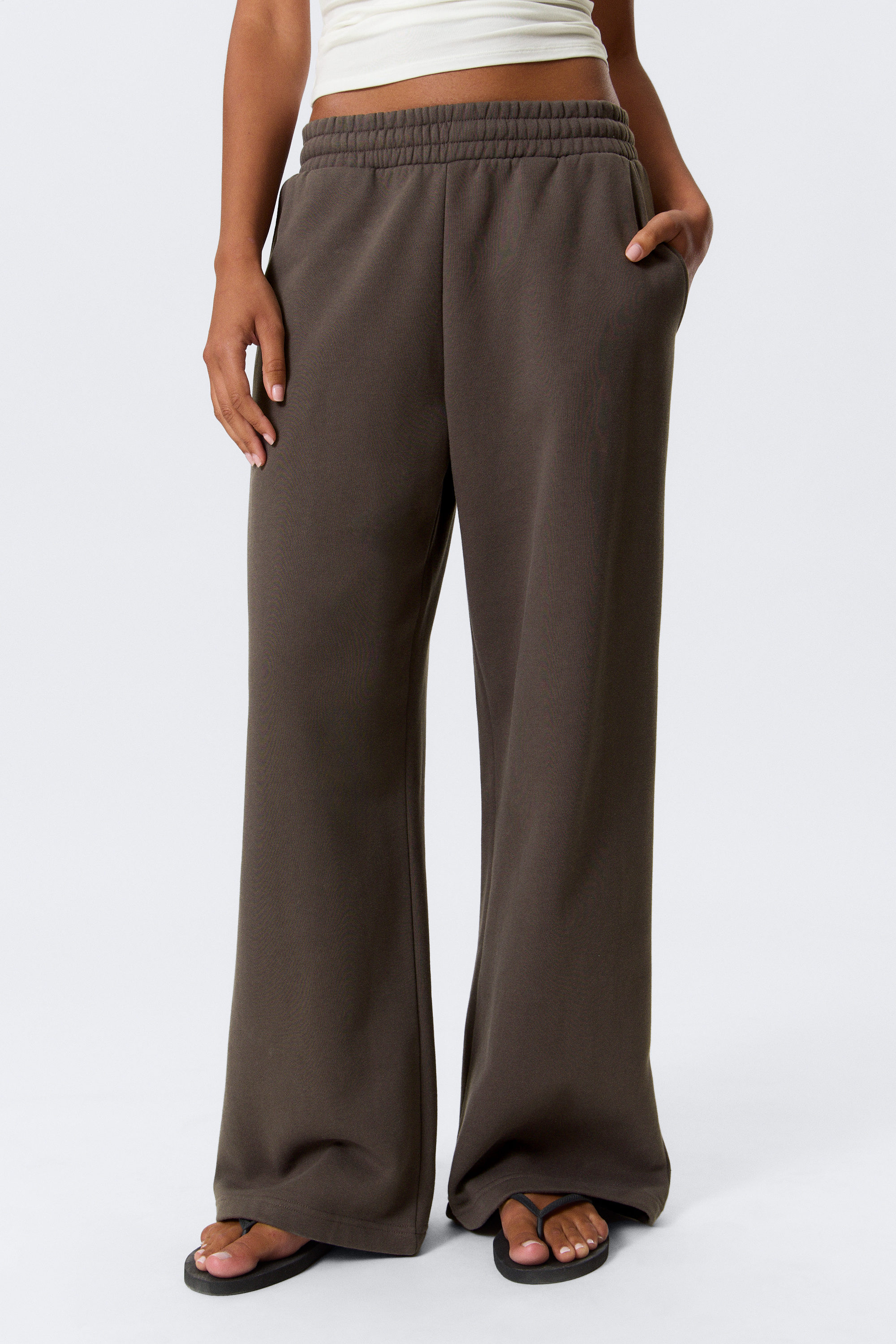 Dark Brown - Loose Long Heavyweight Sweatpants - 2