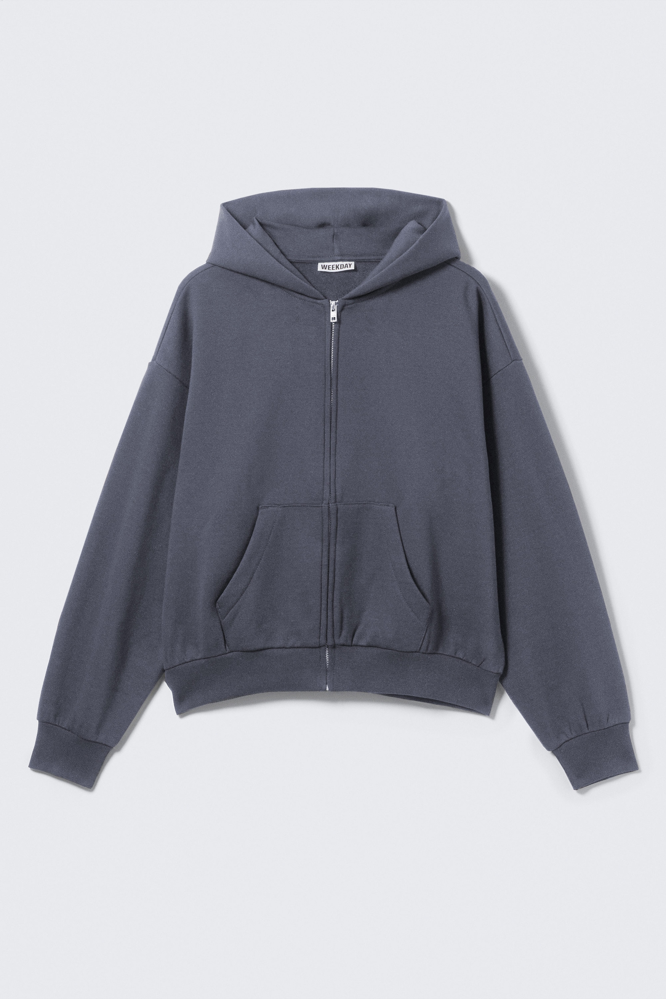 Gewaschenes Blau - Weit geschnittener Zip-Hoodie - 4