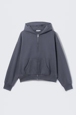 Gewaschenes Blau - Weit geschnittener Zip-Hoodie - 4